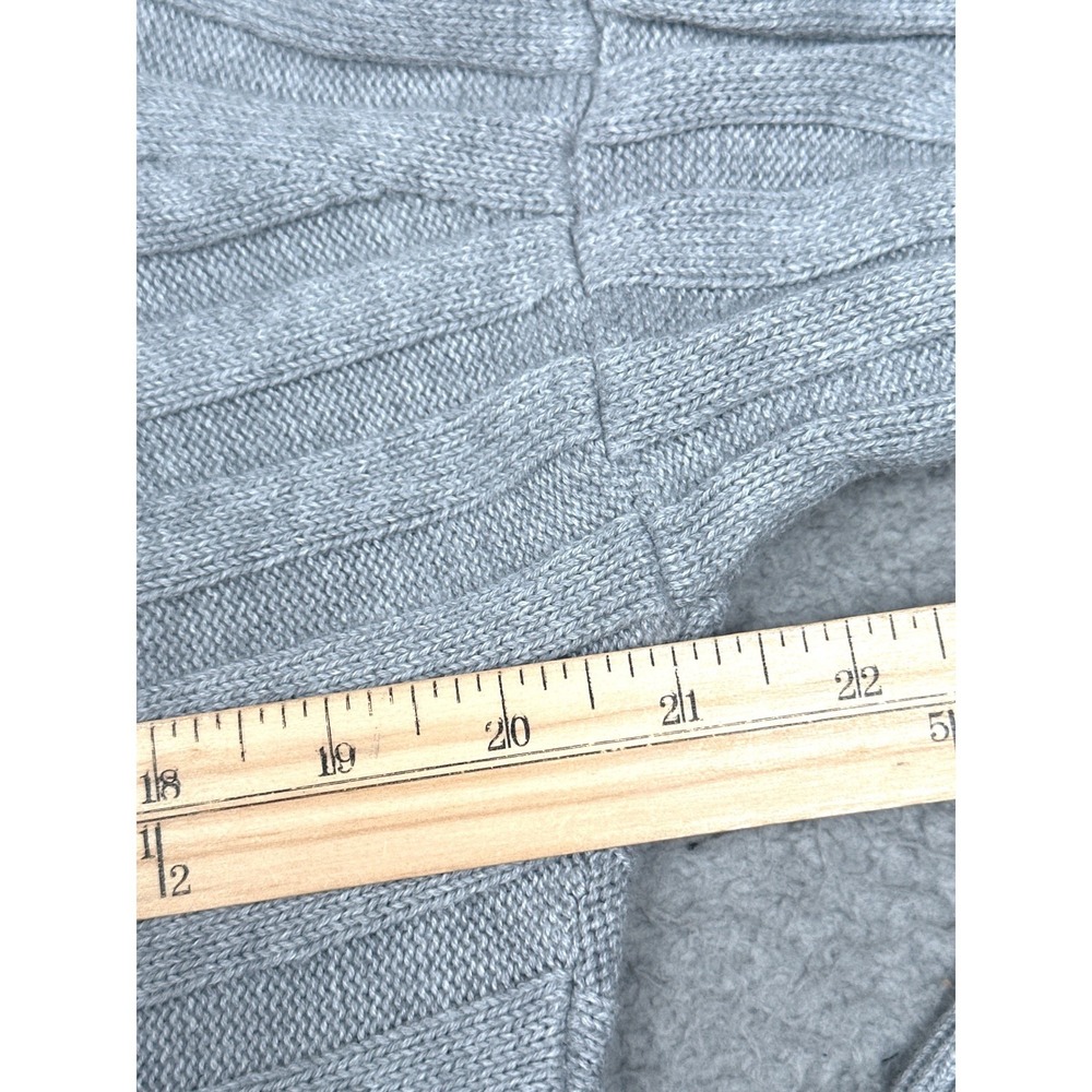 Barbour Knit Sweater Women Medium Gray Ribbed Cotton Pullover Lightweight Casual - Picture 10 of 17